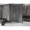 Mexen Velar Duo 80 x 80 cm Sliding Shower Enclosure, Transparent, Brushed Gold - 871-080-080-02-55