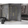 Mexen Velar Duo klizna tuš kabina 80 x 80 cm, prozirna, zlatna brušena - 871-080-080-02-55