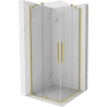 Mexen Velar Duo Schiebeduschkabine 90 x 90 cm, transparent, gebürstetes Gold - 871-090-090-02-55