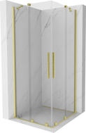 Mexen Velar Duo klizna tuš kabina klizna 90 x 90 cm, prozirna, zlatna četkana - 871-090-090-02-55
