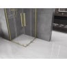 Mexen Velar Duo cabine de douche coulissante 90 x 90 cm, transparent, or brossé - 871-090-090-02-55