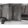 Mexen Velar Duo Schiebeduschkabine 90 x 90 cm, transparent, gebürstetes Gold - 871-090-090-02-55