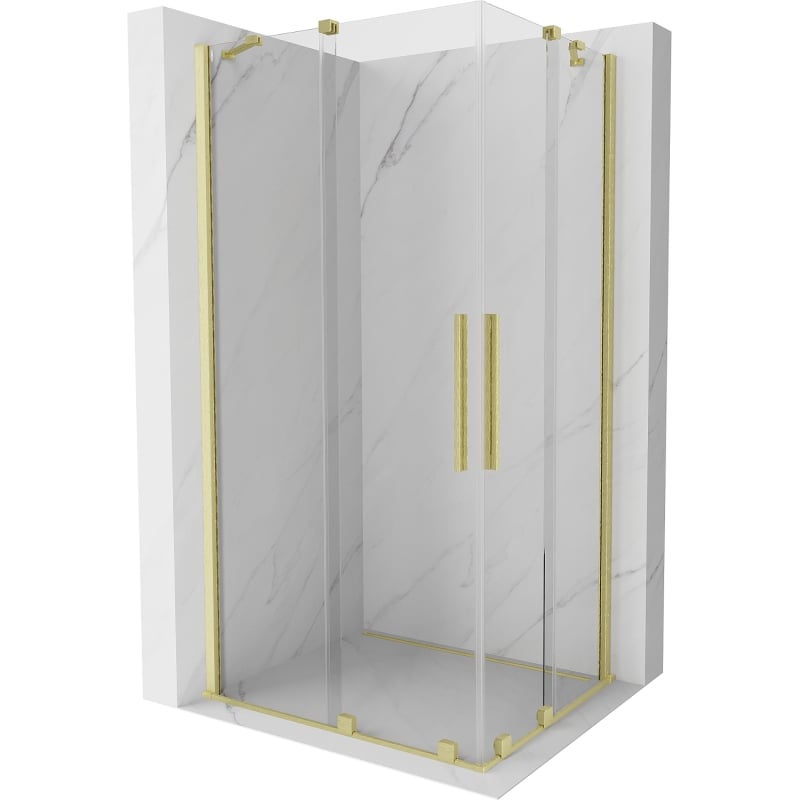 Mexen Velar Duo kabina prysznicowa rozsuwana 100 x 90 cm, transparent, złota szczotkowana - 871-100-090-02-55