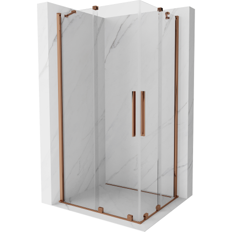 Mexen Velar Duo kabina prysznicowa rozsuwana 90 x 80 cm, transparent, różowe złoto - 871-090-080-02-60