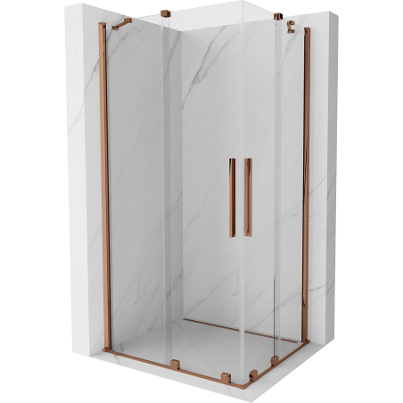 Mexen Velar Duo schuifdouchecabine 90 x 80 cm, transparant, roze goud - 871-090-080-02-60