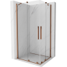 Mexen Velar Duo cabina doccia scorrevole 100 x 90 cm, trasparente, oro rosa - 871-100-090-02-60