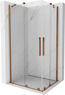 Mexen Velar Duo kabina prysznicowa rozsuwana 100 x 90 cm, transparent, różowe złoto - 871-100-090-02-60