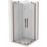 Mexen Velar Duo kabina prysznicowa rozsuwana 90 x 90 cm, transparent, różowe złoto - 871-090-090-02-60