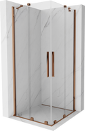 Mexen Velar Duo schuifbare douchecabine 90 x 90 cm, transparant, roze goud - 871-090-090-02-60