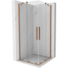 Mexen Velar Duo sliding shower cabin 80 x 80 cm, transparent, brushed copper - 871-080-080-02-65