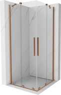 Mexen Velar Divkāršs bīdāms dušas kabīne 80 x 80 cm, caurspīdīga, slīpēta vara - 871-080-080-02-65