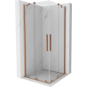 Mexen Velar Duo sliding shower cabin 90 x 90 cm, transparent, brushed copper - 871-090-090-02-65