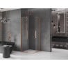 Mexen Velar Duo cabine de douche coulissante 90 x 90 cm, transparent, cuivre brossé - 871-090-090-02-65