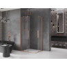 Mexen Velar Duo klizna tuš kabina 90 x 80 cm, prozirna, brušena bronca - 871-090-080-02-65