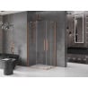 Mexen Velar Duo sliding shower cabin 100 x 90 cm, transparent, brushed copper - 871-100-090-02-65