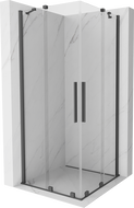 Mexen Velar Duo kabina prysznicowa rozsuwana 80 x 80 cm, transparent, gun gray szczotkowana - 871-080-080-02-66