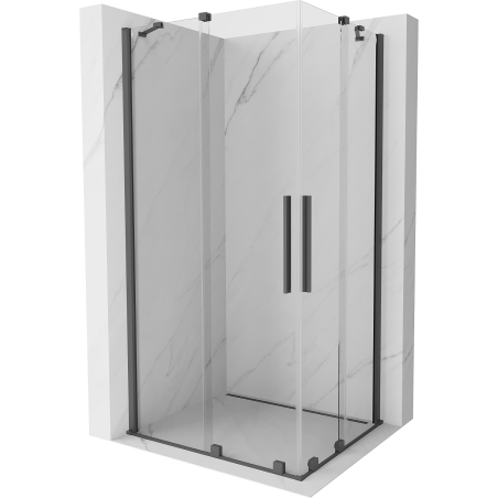 Mexen Velar Duo sliding shower cabin 90 x 80 cm, transparent, gun gray brushed - 871-090-080-02-66