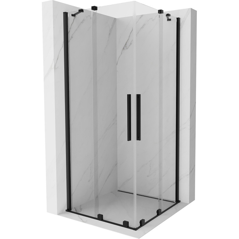 Mexen Velar Duo klizni tuš kabina 80 x 80 cm, prozirna, crna - 871-080-080-02-70