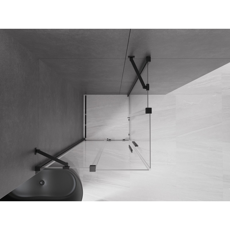 Mexen Velar Duo klizni tuš kabina 80 x 80 cm, prozirna, crna - 871-080-080-02-70