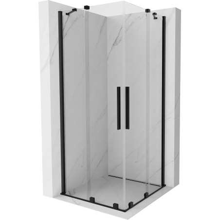 Mexen Velar Duo Duschkabine, schiebbar, 90 x 90 cm, transparent, schwarz - 871-090-090-02-70