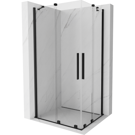 Mexen Velar Duo kabina prysznicowa rozsuwana 90 x 80 cm, transparent, czarna - 871-090-080-02-70