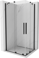 Mexen Velar Duo tuš kabina s kliznim vratima 90 x 80 cm, prozirna, crna - 871-090-080-02-70