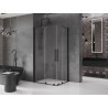 Mexen Velar Duo tuš kabina s kliznim vratima 90 x 80 cm, prozirna, crna - 871-090-080-02-70