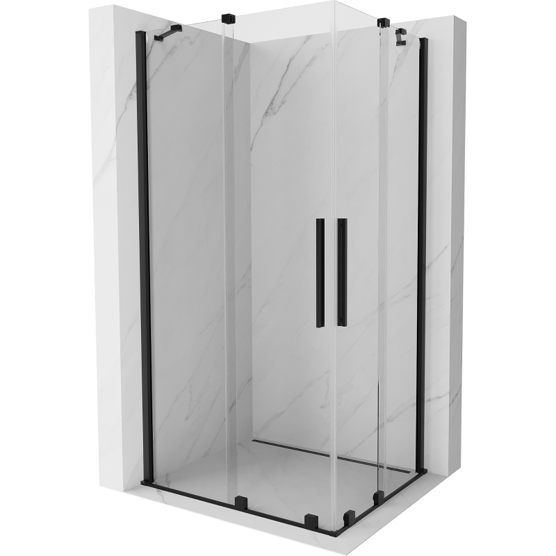 Mexen Velar Duo kabina prysznicowa rozsuwana 100 x 90 cm, transparent, czarna - 871-100-090-02-70