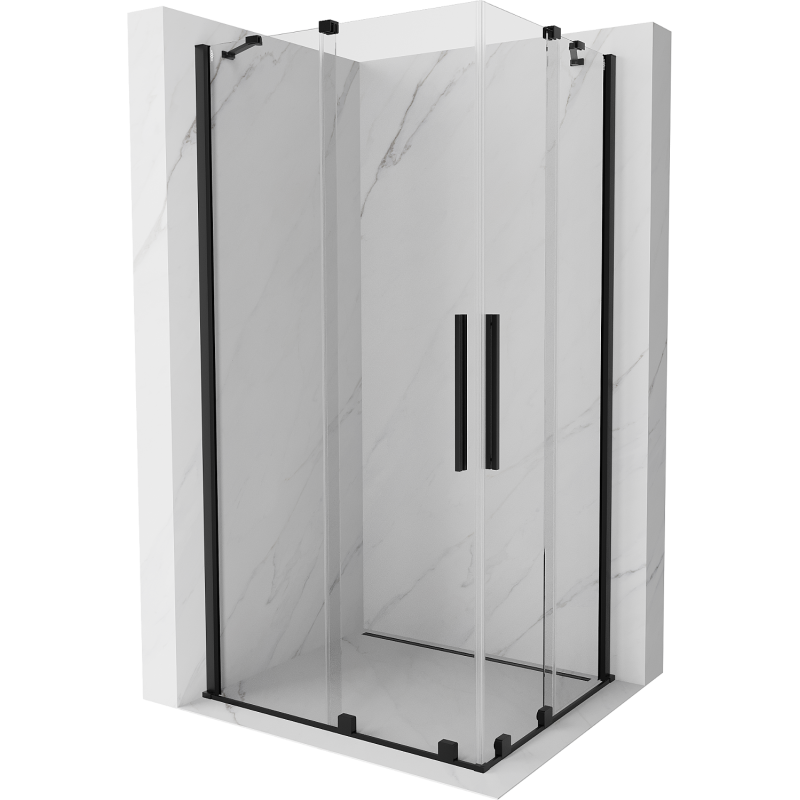Mexen Velar Duo Schiebeduschkabine 100 x 90 cm, transparent, schwarz - 871-100-090-02-70