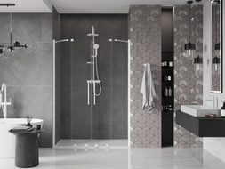 Mexen Velar Duo sliding shower doors 150 cm, transparent, white - 871-150-000-02-20