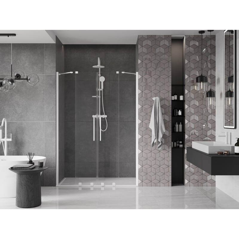 Mexen Velar Duo lükanduste dušš 160 cm, läbipaistev, valge - 871-160-000-02-20