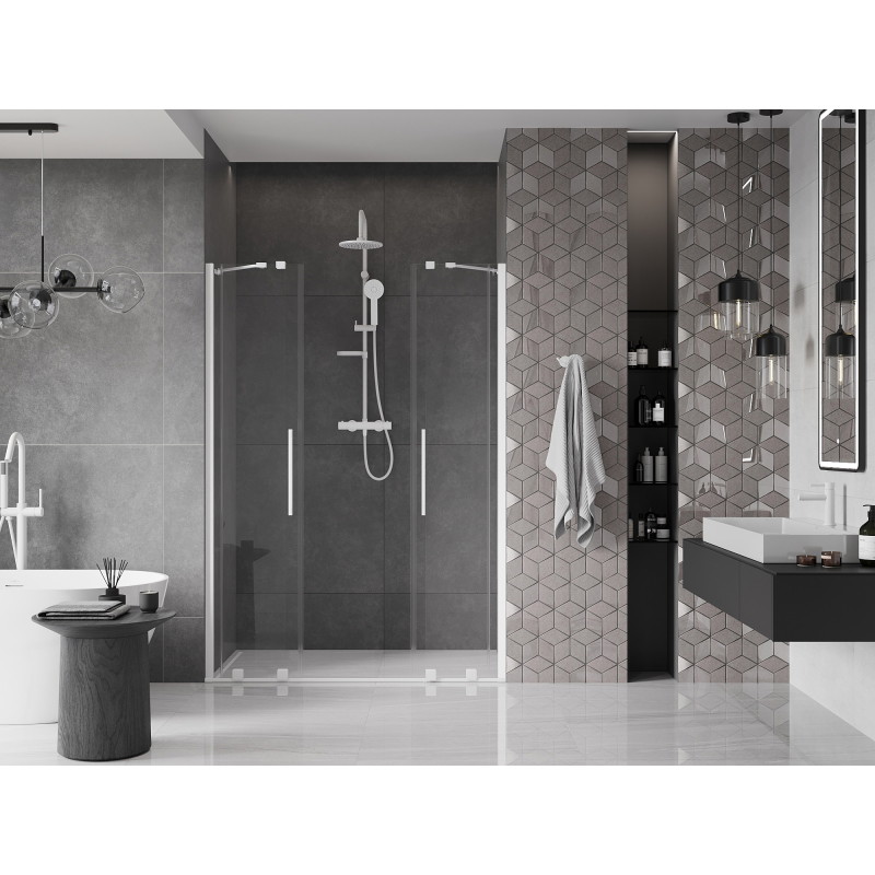Mexen Velar Duo lükanduste dušš 160 cm, läbipaistev, valge - 871-160-000-02-20
