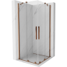 Mexen Velar Duo schuif douchecabine 100 x 100 cm, transparant, roze goud - 871-100-100-02-60