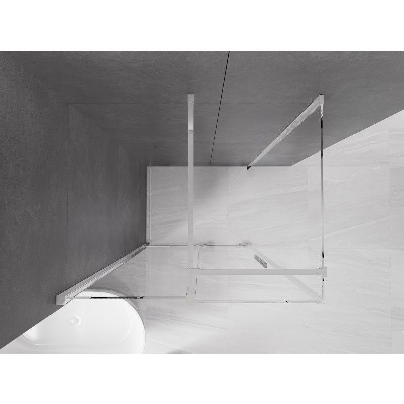 Mexen Velar συρόμενη καμπίνα ντους 90 x 75 εκ, διαφανής, χρώμιο - 871-090-075-01-01