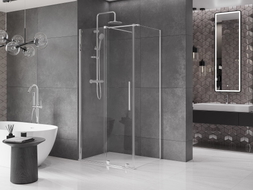 Mexen Velar klizna za tuš klizna 100 x 80 cm, prozirna, krom - 871-100-080-01-01