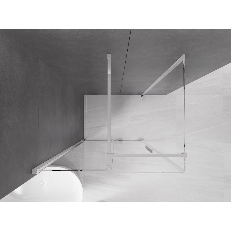 Mexen Velar klizna za tuš na razvlačenje 100 x 120 cm, prozirna, krom - 871-100-120-01-01