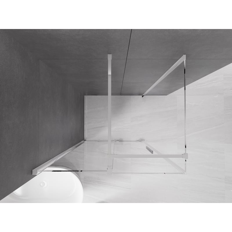 Mexen Velar cabine de douche coulissante 130 x 100 cm, transparente, chromée - 871-130-100-01-01