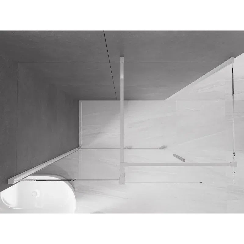 Mexen Velar cabine de douche coulissante 130 x 75 cm, transparente, chromée - 871-130-075-01-01