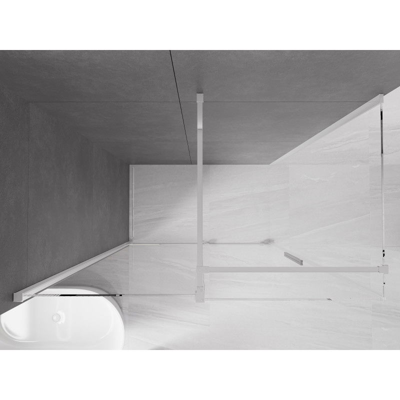 Mexen Velar cabina doccia scorrevole 140 x 80 cm, trasparente, cromo - 871-140-080-01-01