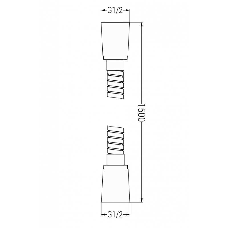 Mexen wąż prysznicowy 150 cm, czarny - 79460-70