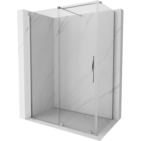 Mexen Velar extendable shower cubicle 130 x 75 cm, transparent, chrome - 871-130-075-01-01