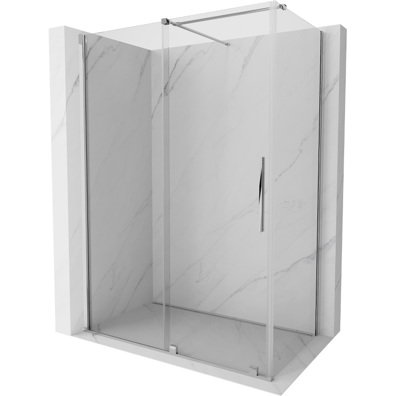 Mexen Velar cabine de douche coulissante 140 x 75 cm, transparent, chrome - 871-140-075-01-01
