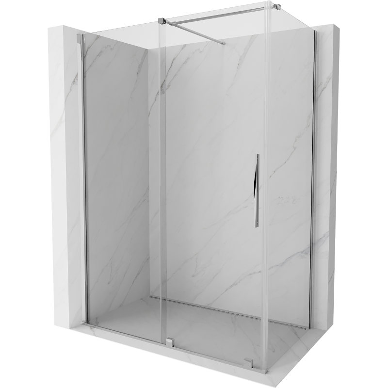 Mexen Velar cabina doccia scorrevole 150 x 80 cm, trasparente, cromo - 871-150-080-01-01