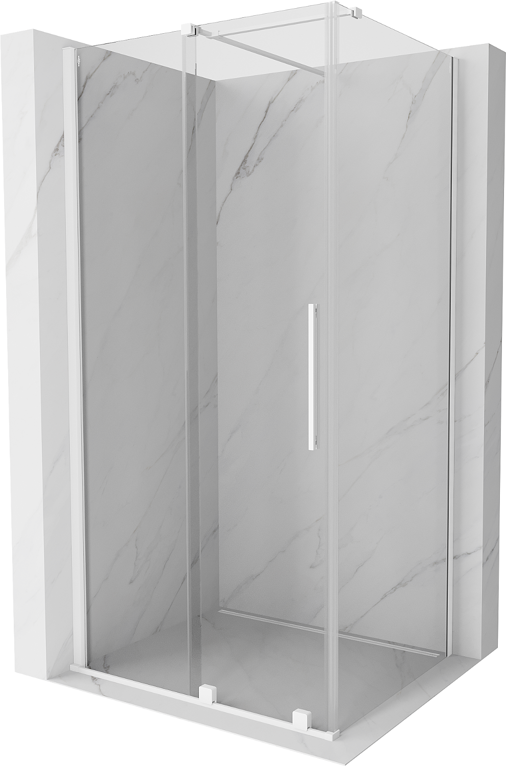 Mexen Velar kabina prysznicowa rozsuwana 90 x 80 cm, transparent, biała - 871-090-080-01-20