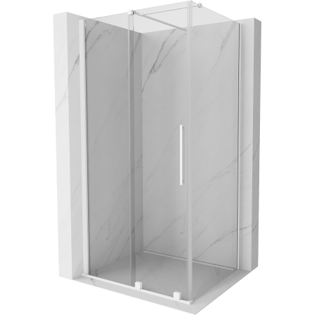 Mexen Velar cabine de douche coulissante 100 x 75 cm, transparent, blanc - 871-100-075-01-20