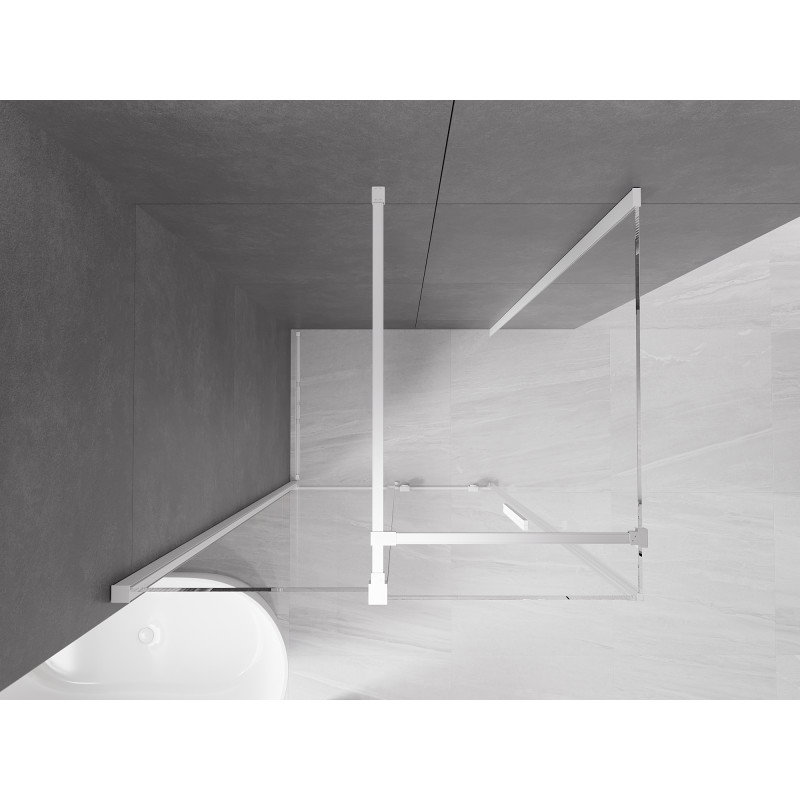 Mexen Velar συρόμενη καμπίνα ντους 100 x 85 cm, διαφανής, λευκή - 871-100-085-01-20