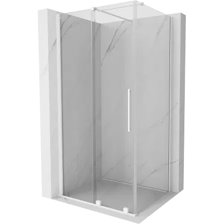 Mexen Velar sliding shower cabin 110 x 70 cm, transparent, white - 871-110-070-01-20