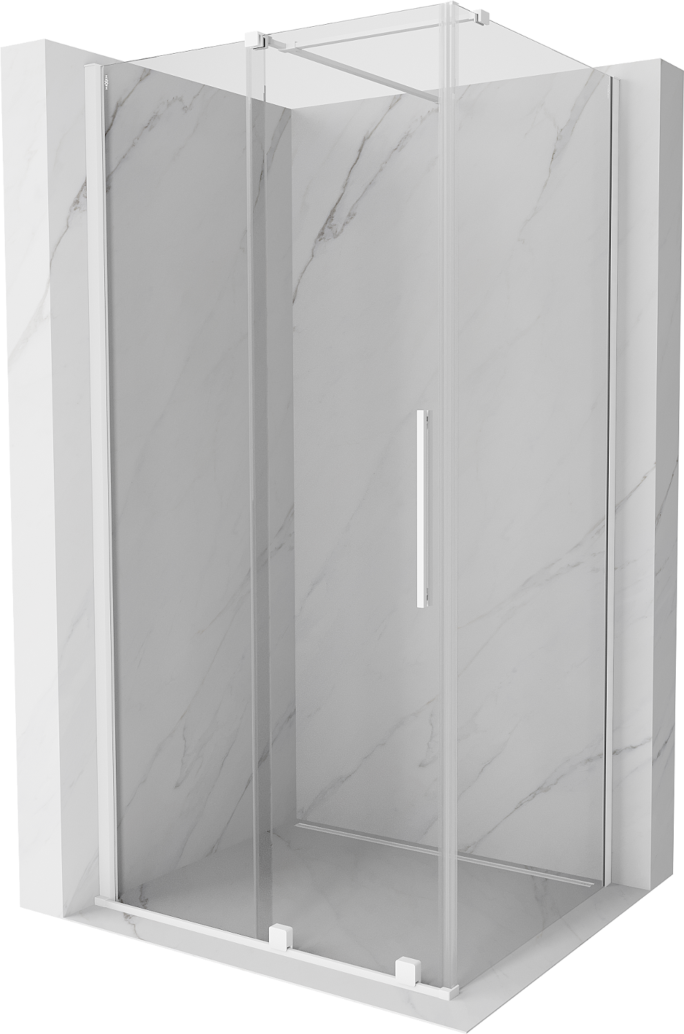 Mexen Velar kabina prysznicowa rozsuwana 110 x 75 cm, transparent, biała - 871-110-075-01-20
