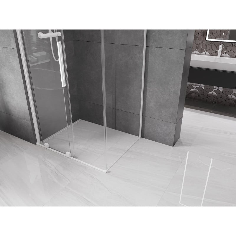 Mexen Velar cabine de duche de correr 110 x 100 cm, transparente, branca - 871-110-100-01-20
