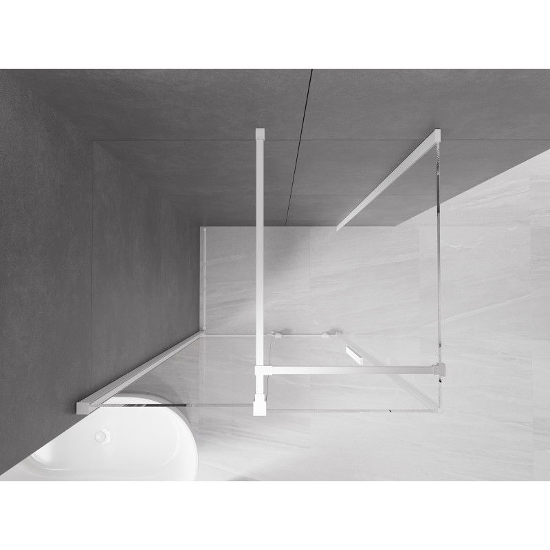 Mexen Velar Duschkabine Schiebetür 120 x 70 cm, transparent, weiß - 871-120-070-01-20